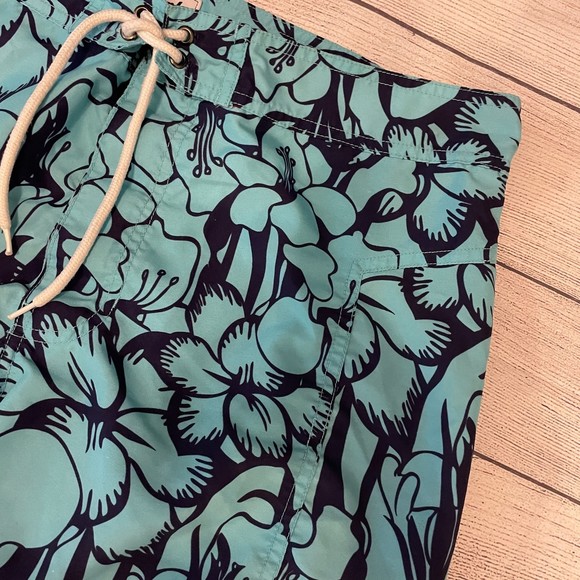 MENS TRUNKS SURF & SWIM BLUE TROPICAL HAWAIIAN BOARD SHORTS SIZE 36 - Picture 4 of 11